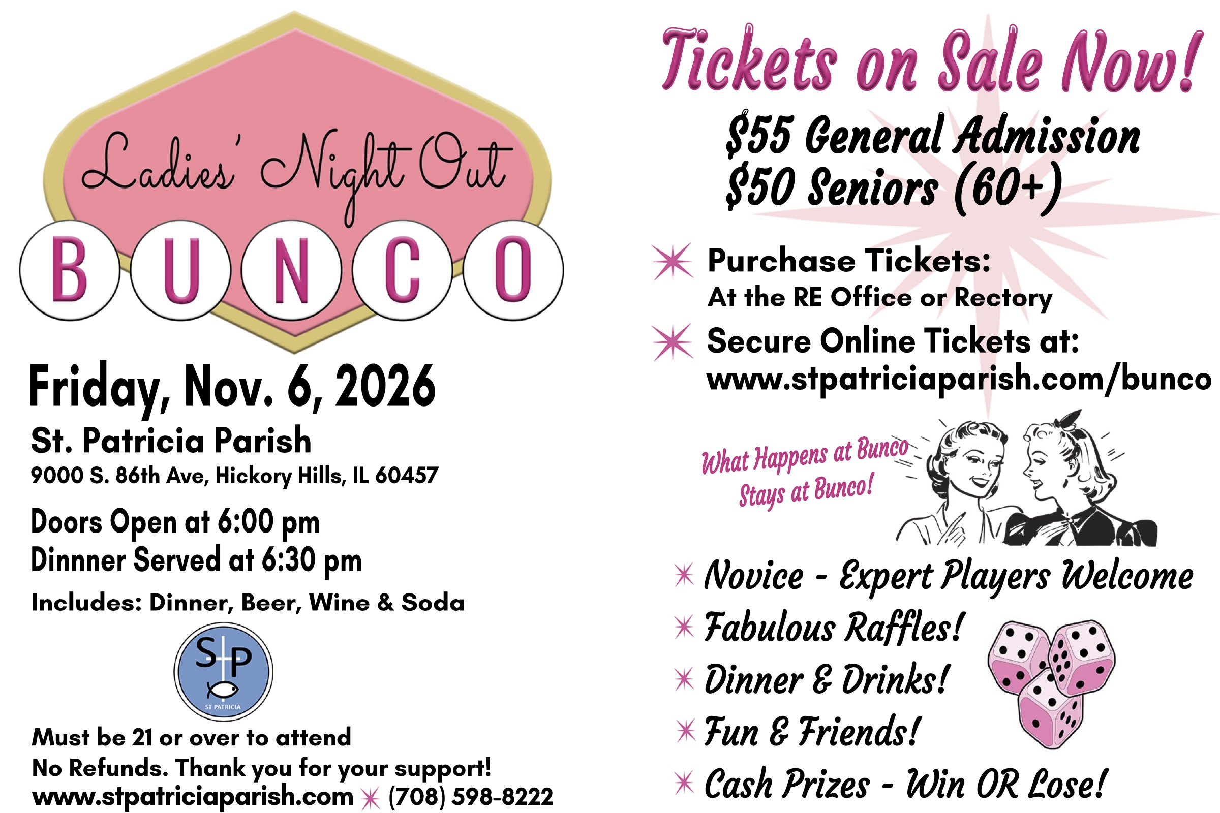 🎲 Ladies’ Night Out Bunco – November 6, 2026